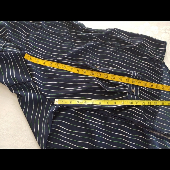 Simply Noelle Blue White Green Stripe Tunic Top /Cover Size L/XL 12-14 - Picture 6 of 9